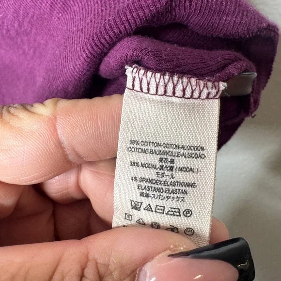 Free People Women Plum Purple Ribbed Notched V-Neck Tank Top Size M OB702137 - Picture 3 of 7